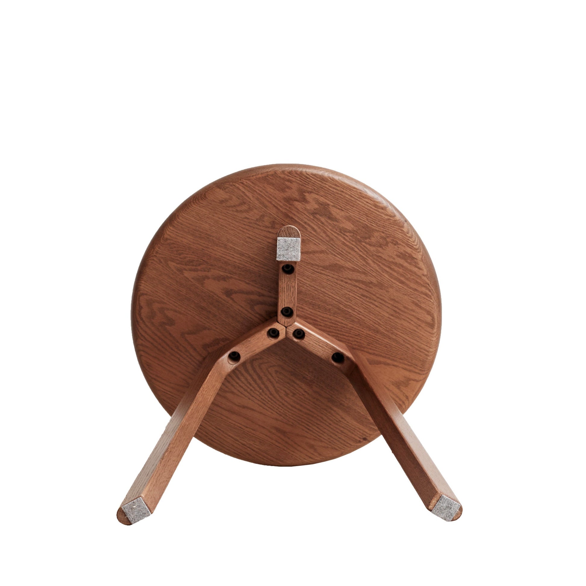 Natural Solid Oak Wood Round End Table-2