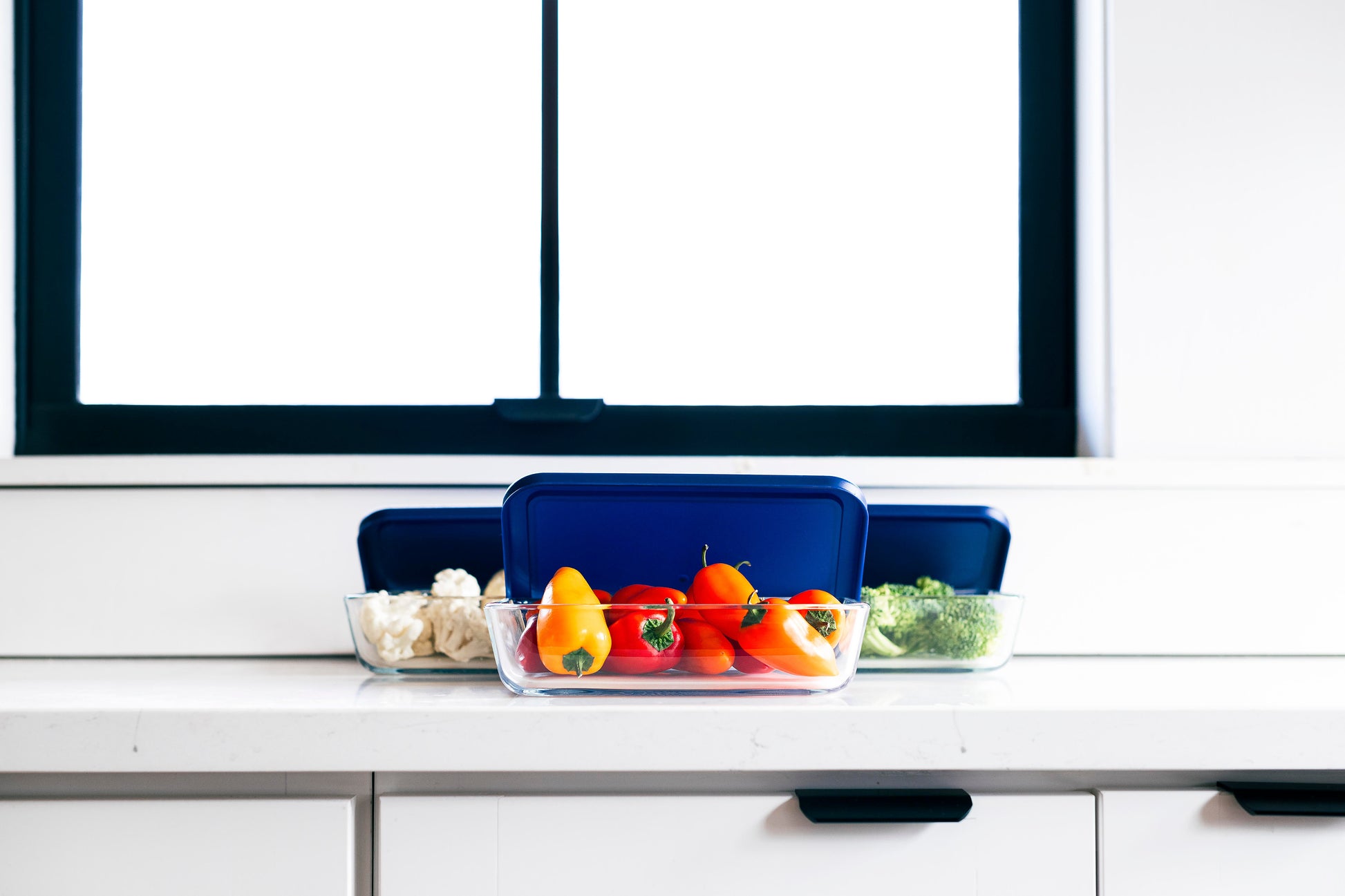 Glass Food Storage Containers - 12 Piece (6 Containers + 6 Lids) Rectangular Nesting Space-Saving Set-2