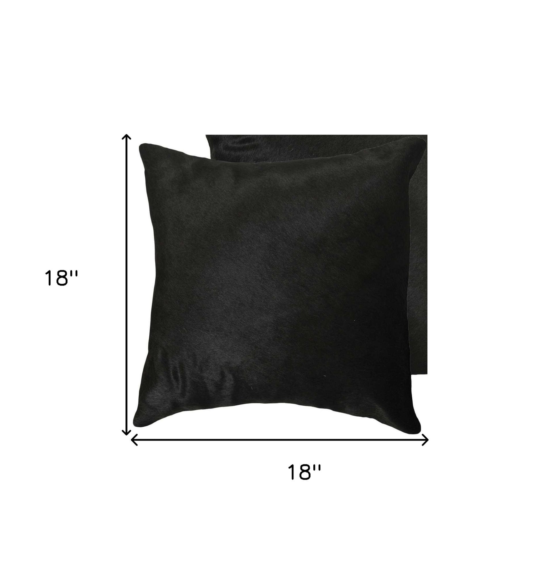 Set of Two 18" Black Cowhide Throw Pillows-5