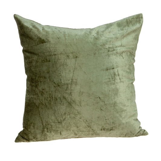 20" X 7" X 20" Transitional Olive Solid Pillow Cover With Poly Insert-1