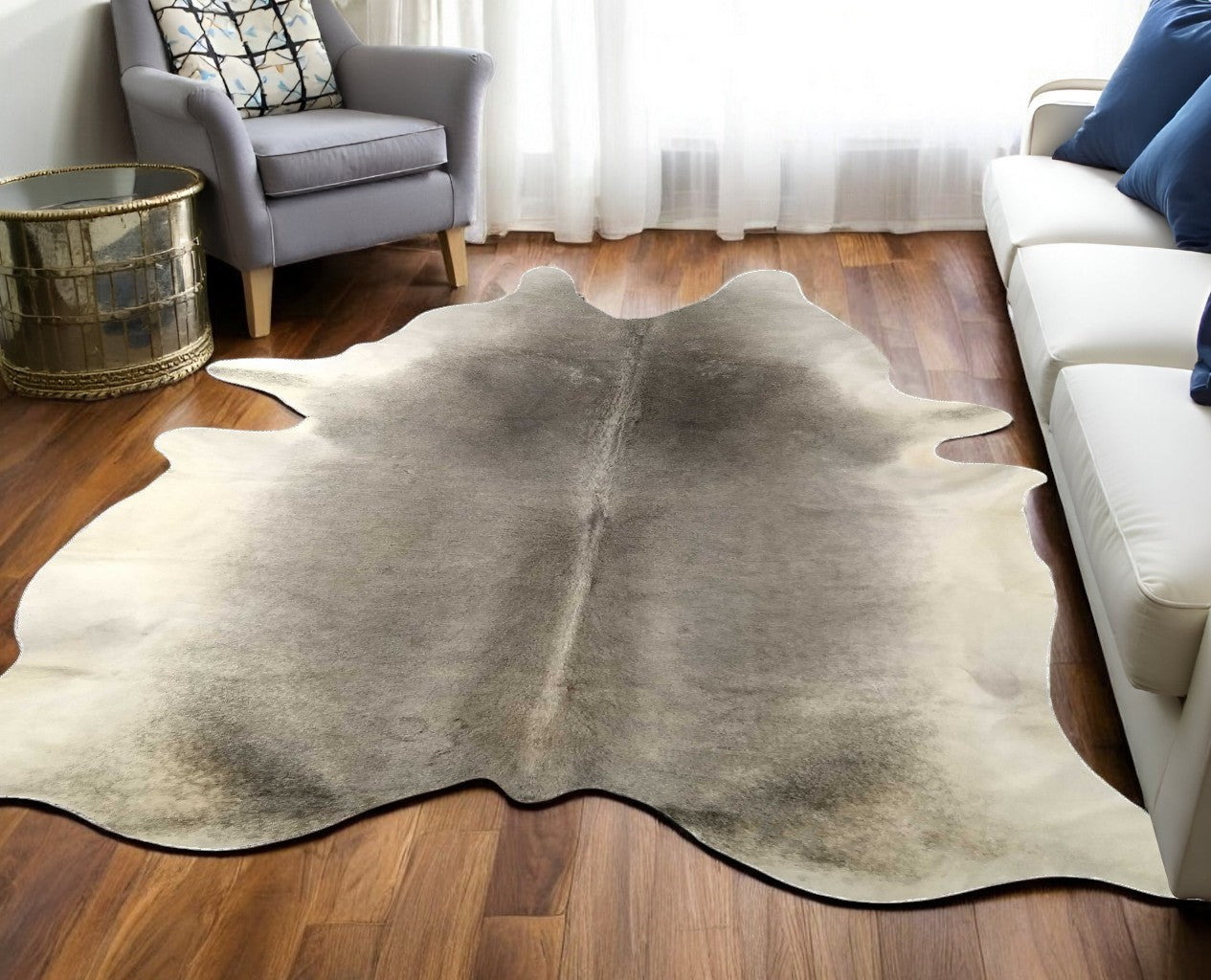 5' X 6' Natural Cowhide Handmade Area Rug-0