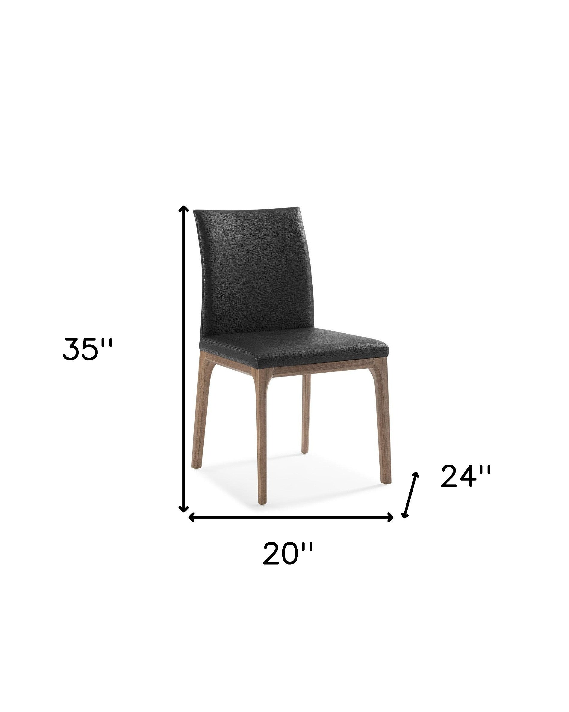 Set Of 2 Black Faux Leather Dining Chairs-6