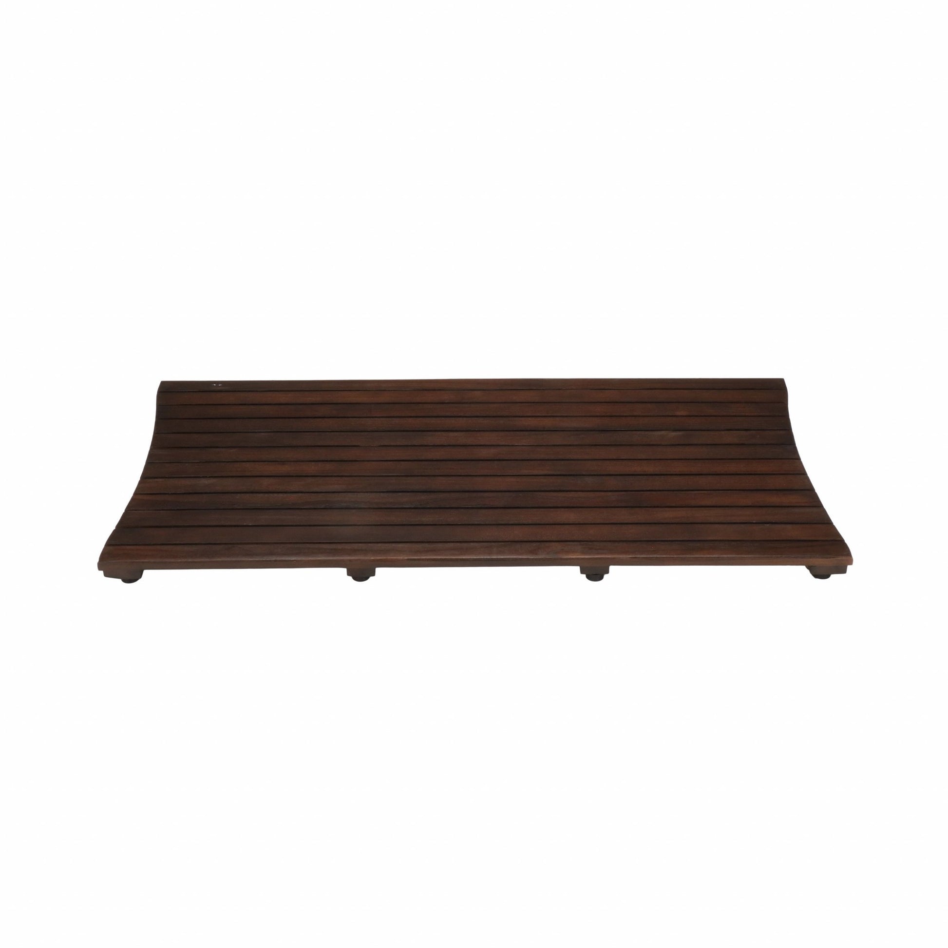 40" Dark Brown Teak Wood Bath Mat-3