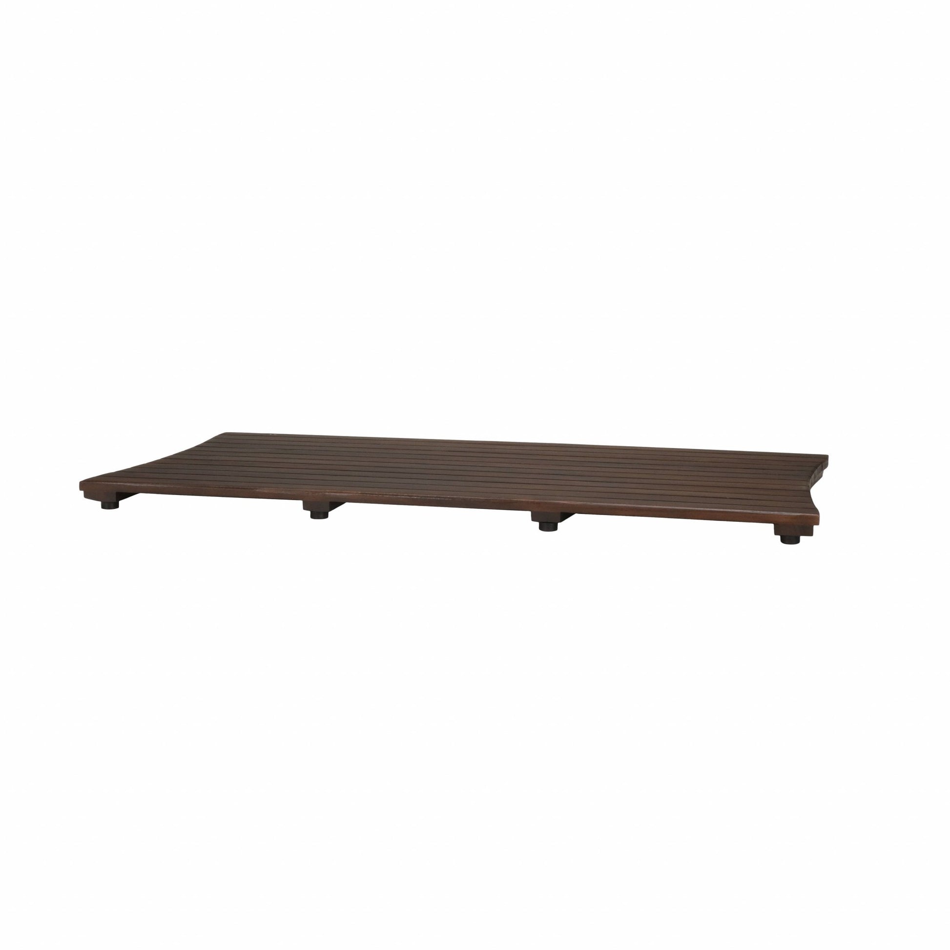40" Dark Brown Teak Wood Bath Mat-6