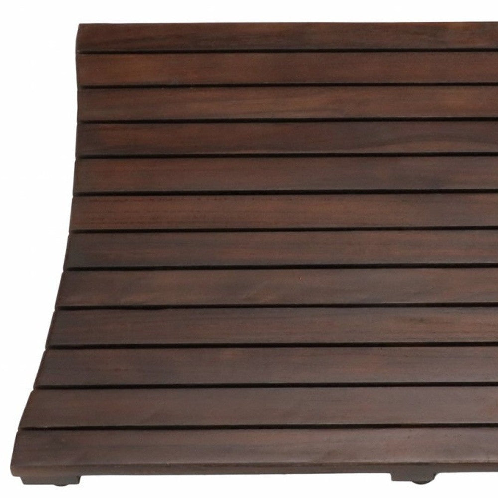40" Dark Brown Teak Wood Bath Mat-8