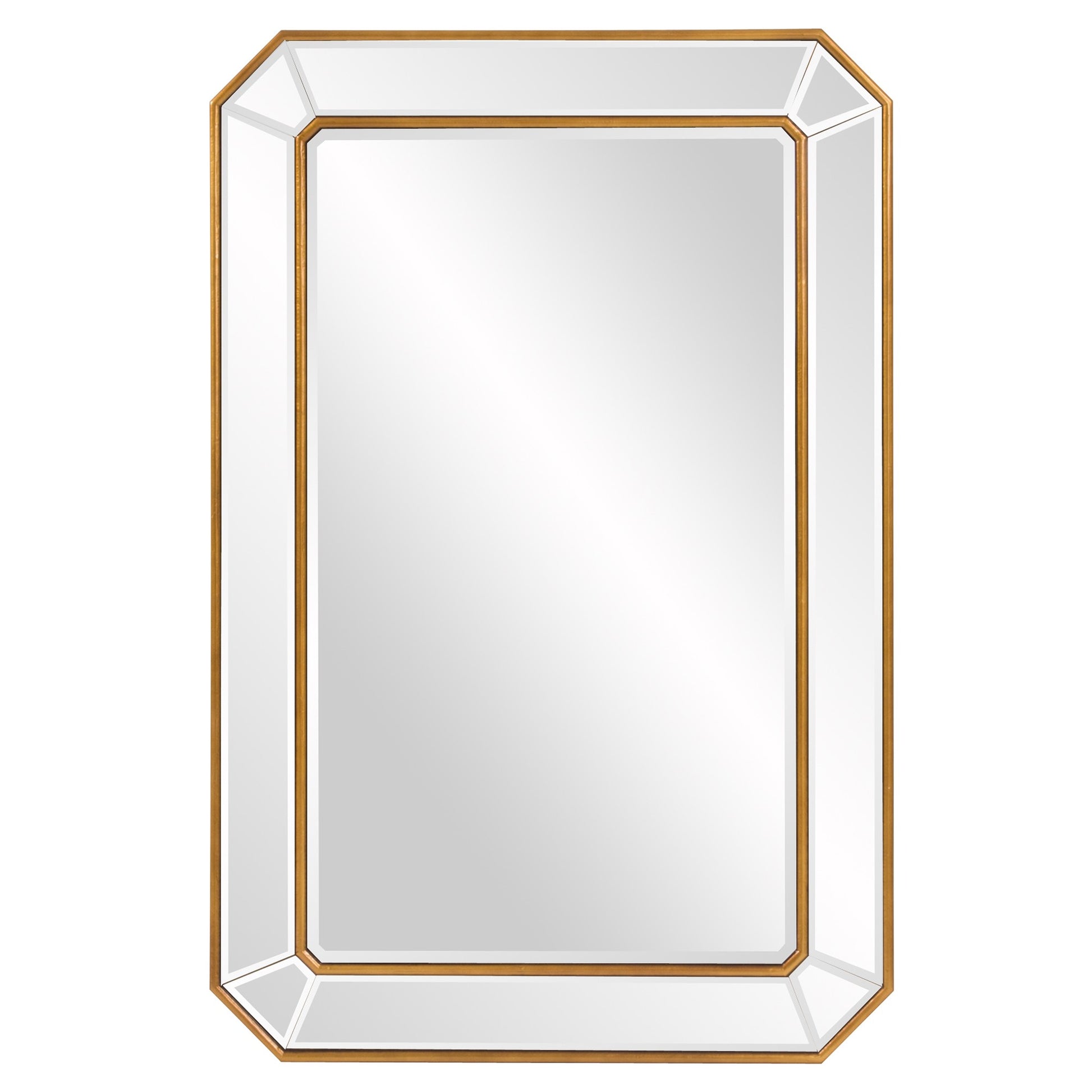Recatngle Gold Leaf Mirror With Angled Corners Frame-0