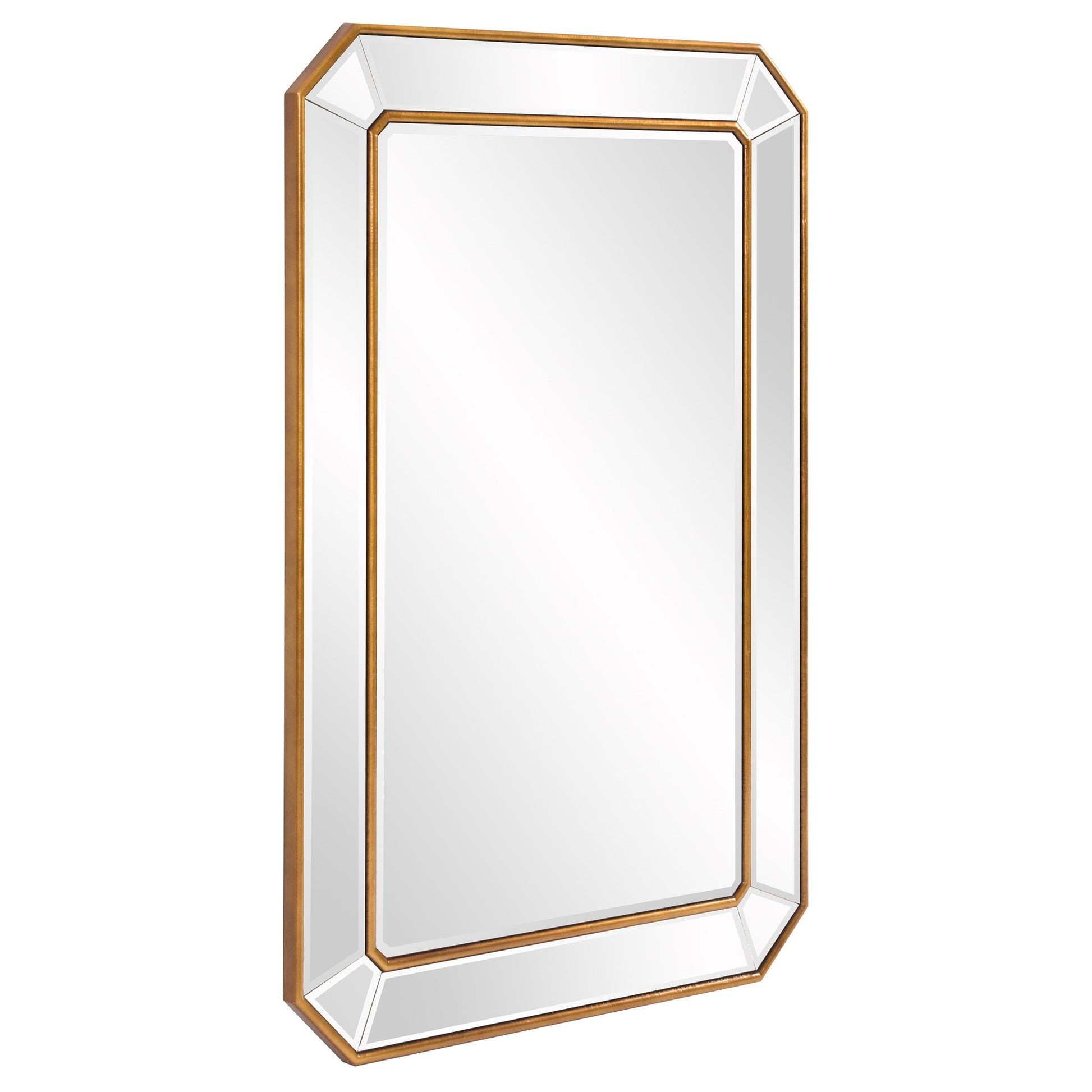 Recatngle Gold Leaf Mirror With Angled Corners Frame-3