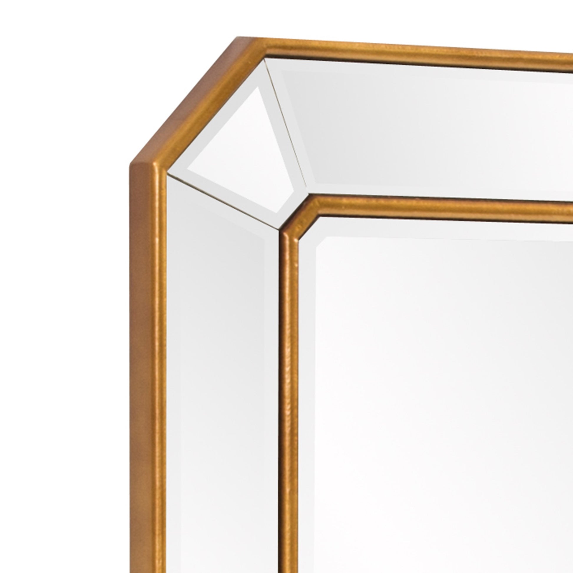 Recatngle Gold Leaf Mirror With Angled Corners Frame-5