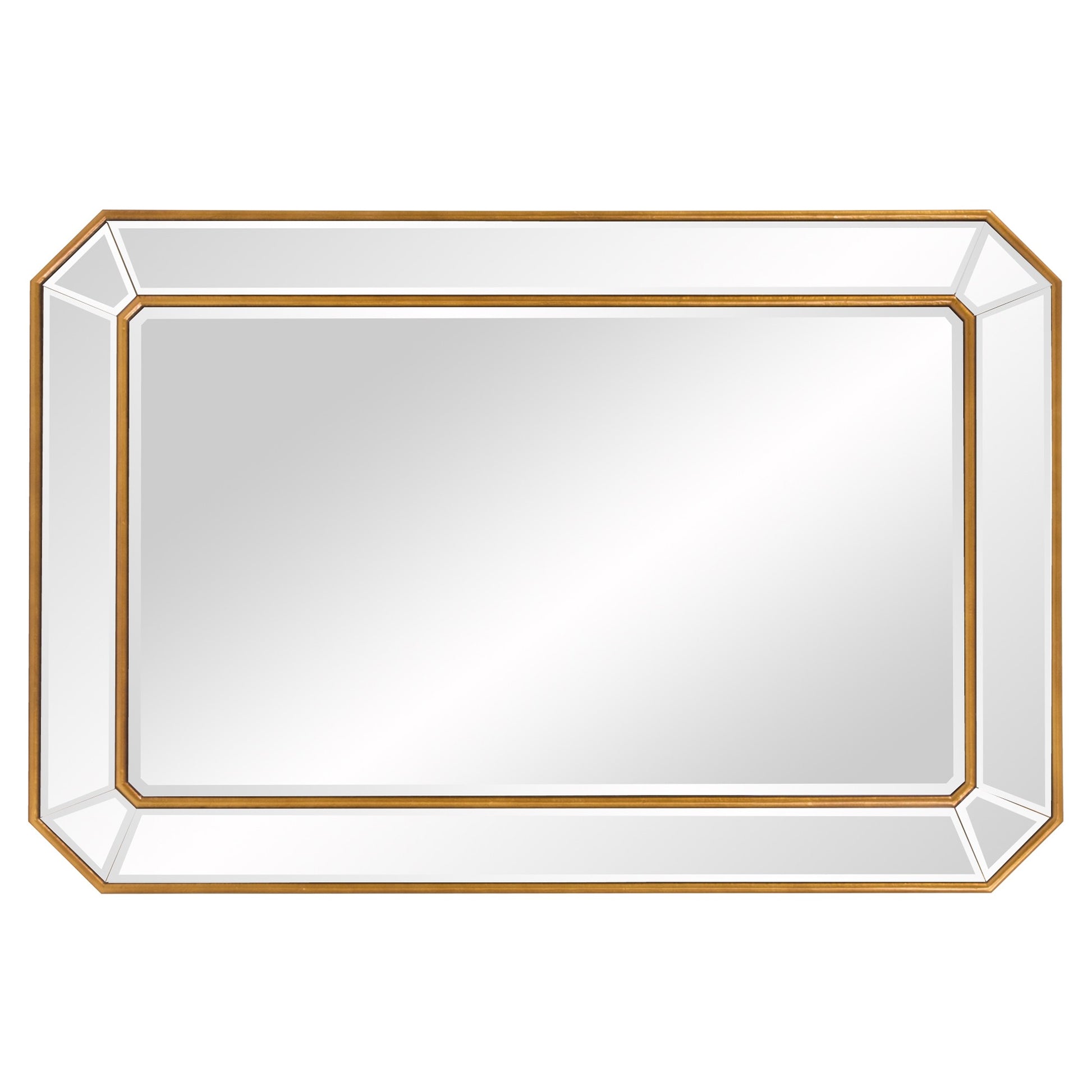 Recatngle Gold Leaf Mirror With Angled Corners Frame-4