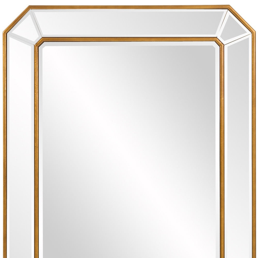 Recatngle Gold Leaf Mirror With Angled Corners Frame-6