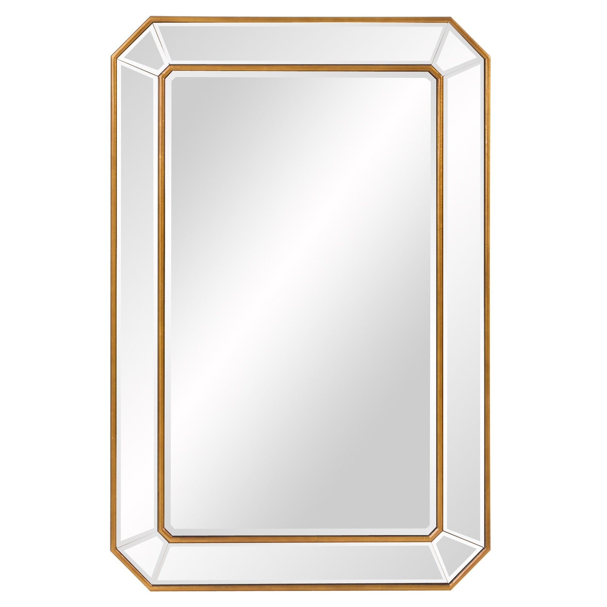 Recatngle Gold Leaf Mirror With Angled Corners Frame-7