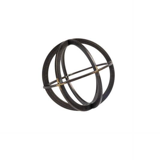 Petite Black Metal Circular Decorative Object-1