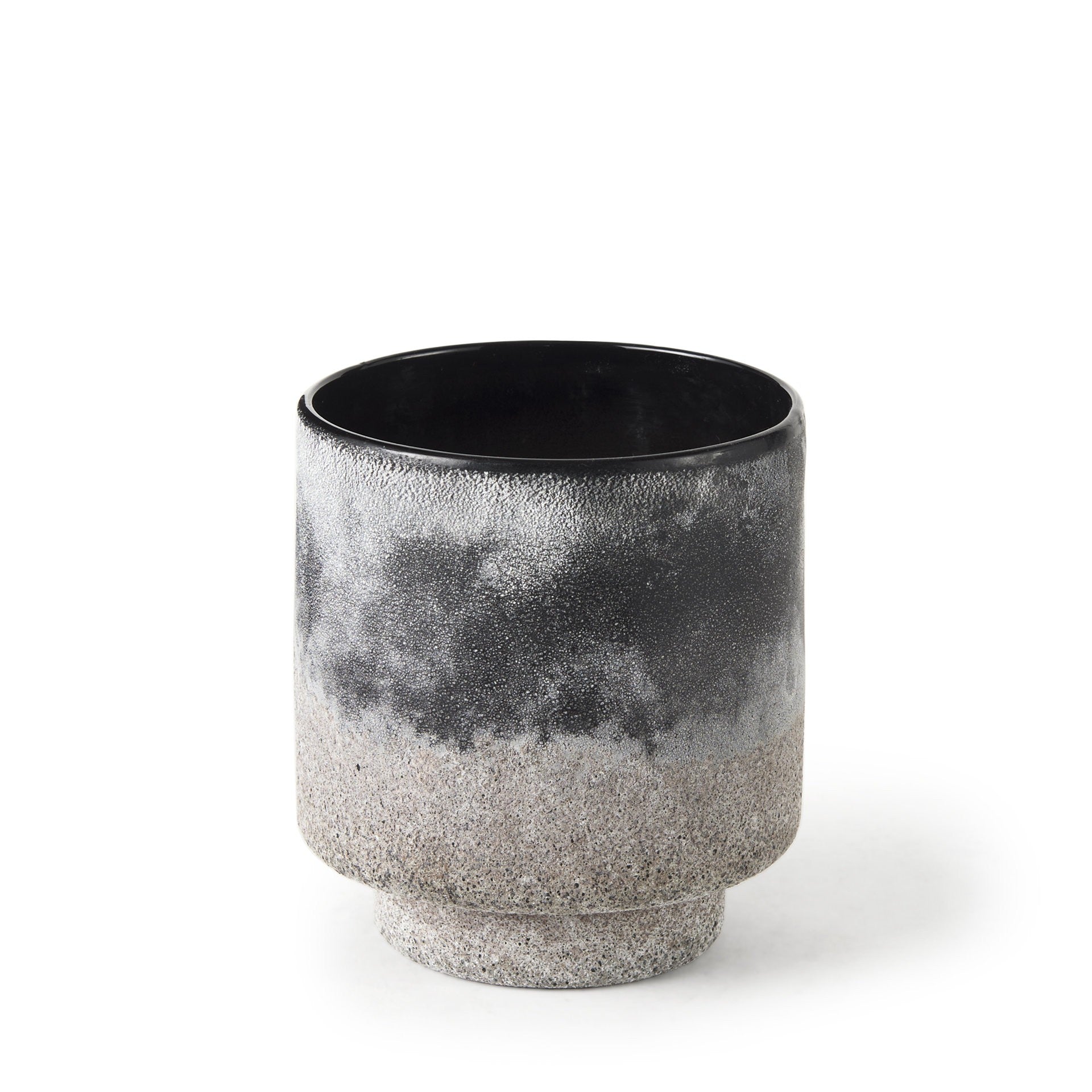 6" Brown And Black Abstract Cylinder Ceramic Table Vase-1