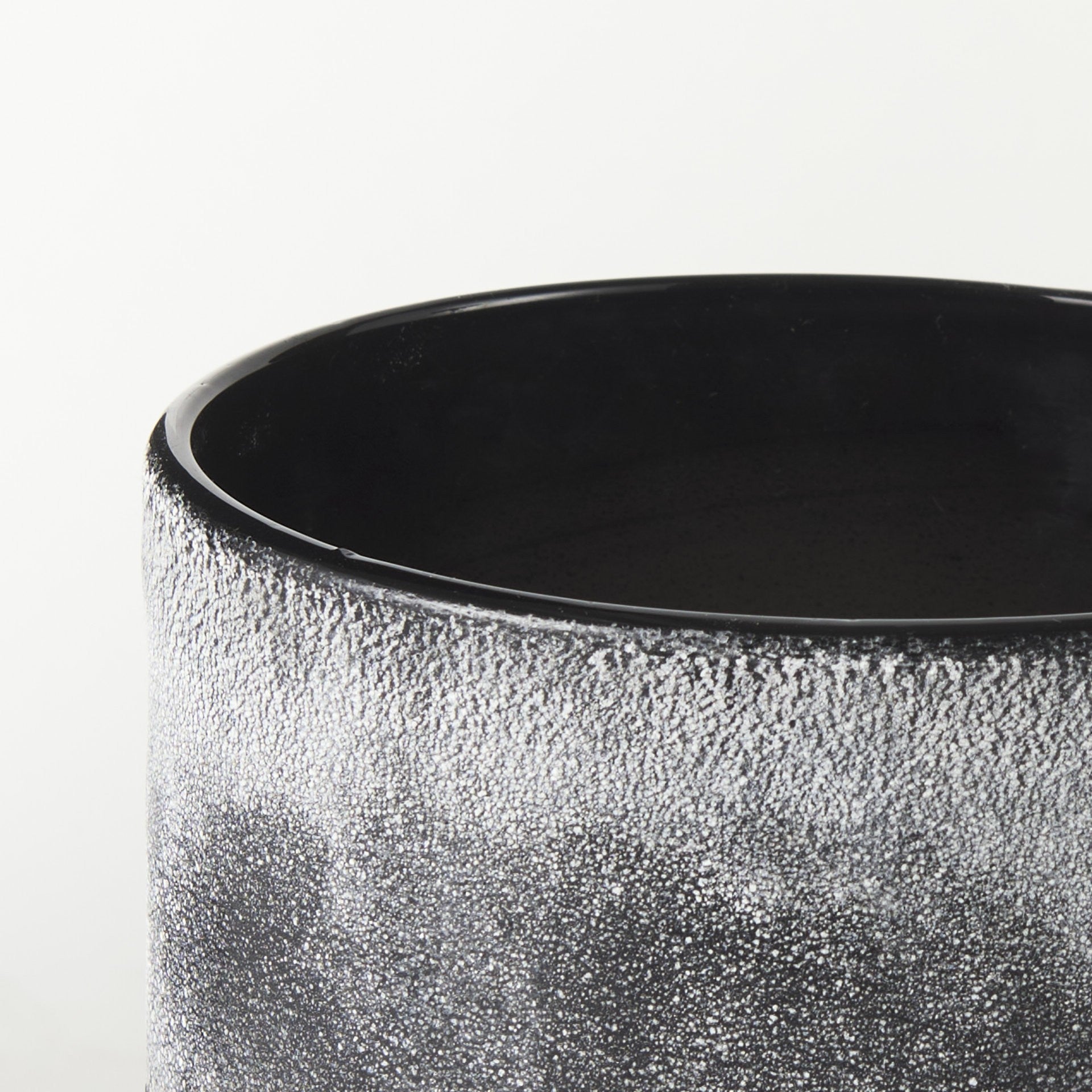 6" Brown And Black Abstract Cylinder Ceramic Table Vase-4