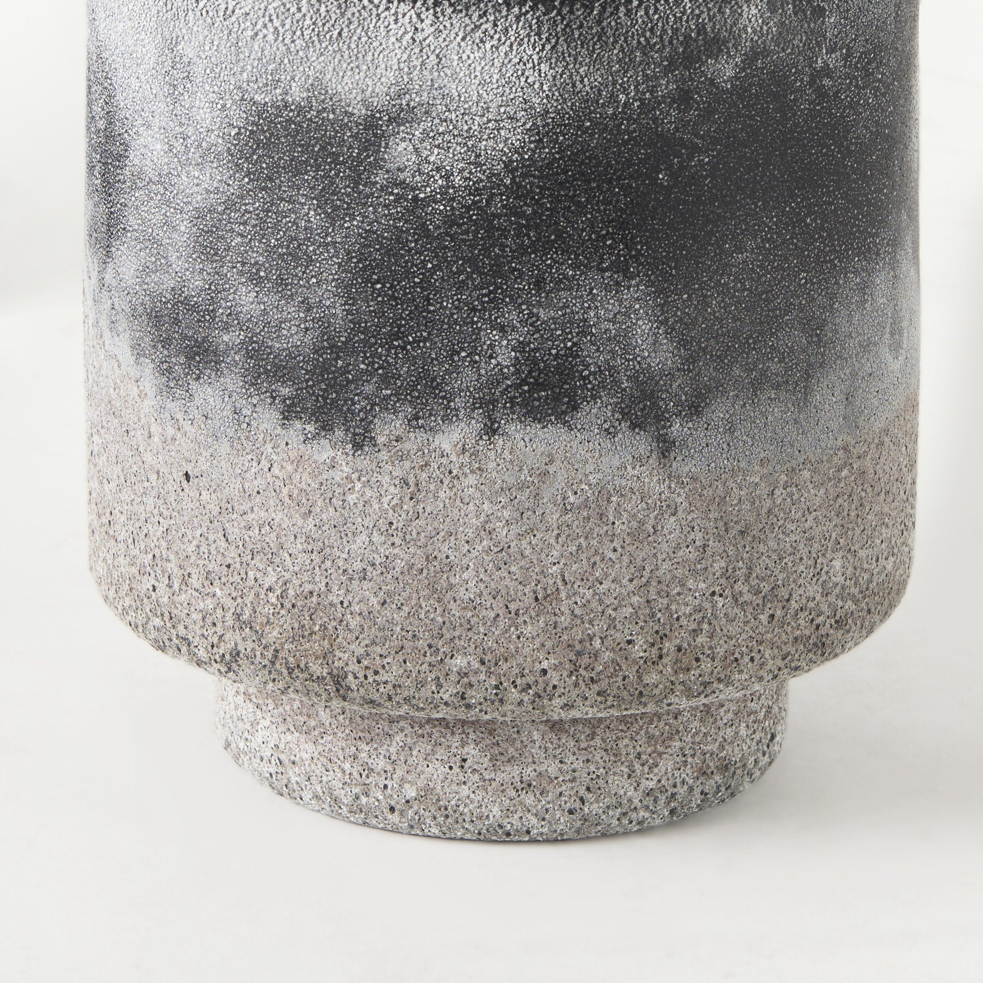6" Brown And Black Abstract Cylinder Ceramic Table Vase-5