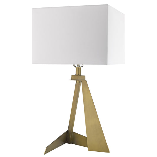 25" Brass Metal Novelty Table Lamp With White Shade-1