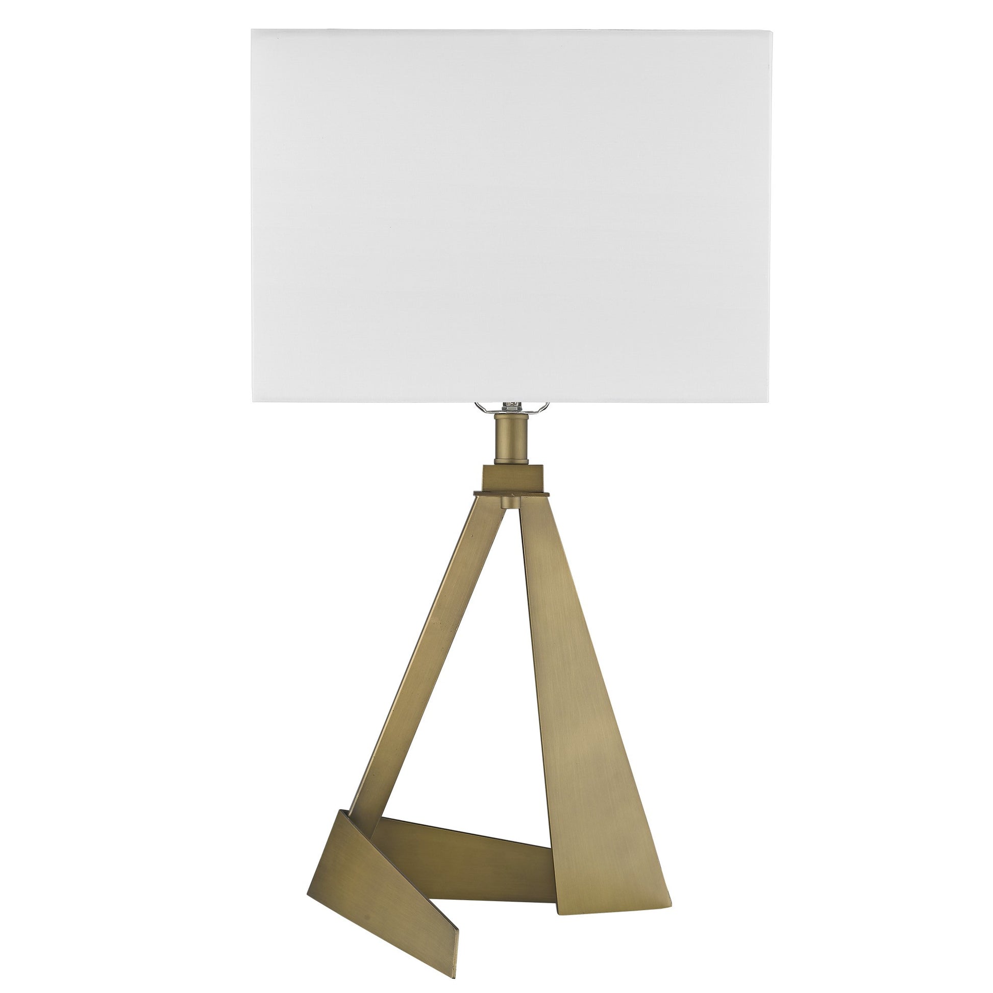 25" Brass Metal Novelty Table Lamp With White Shade-2
