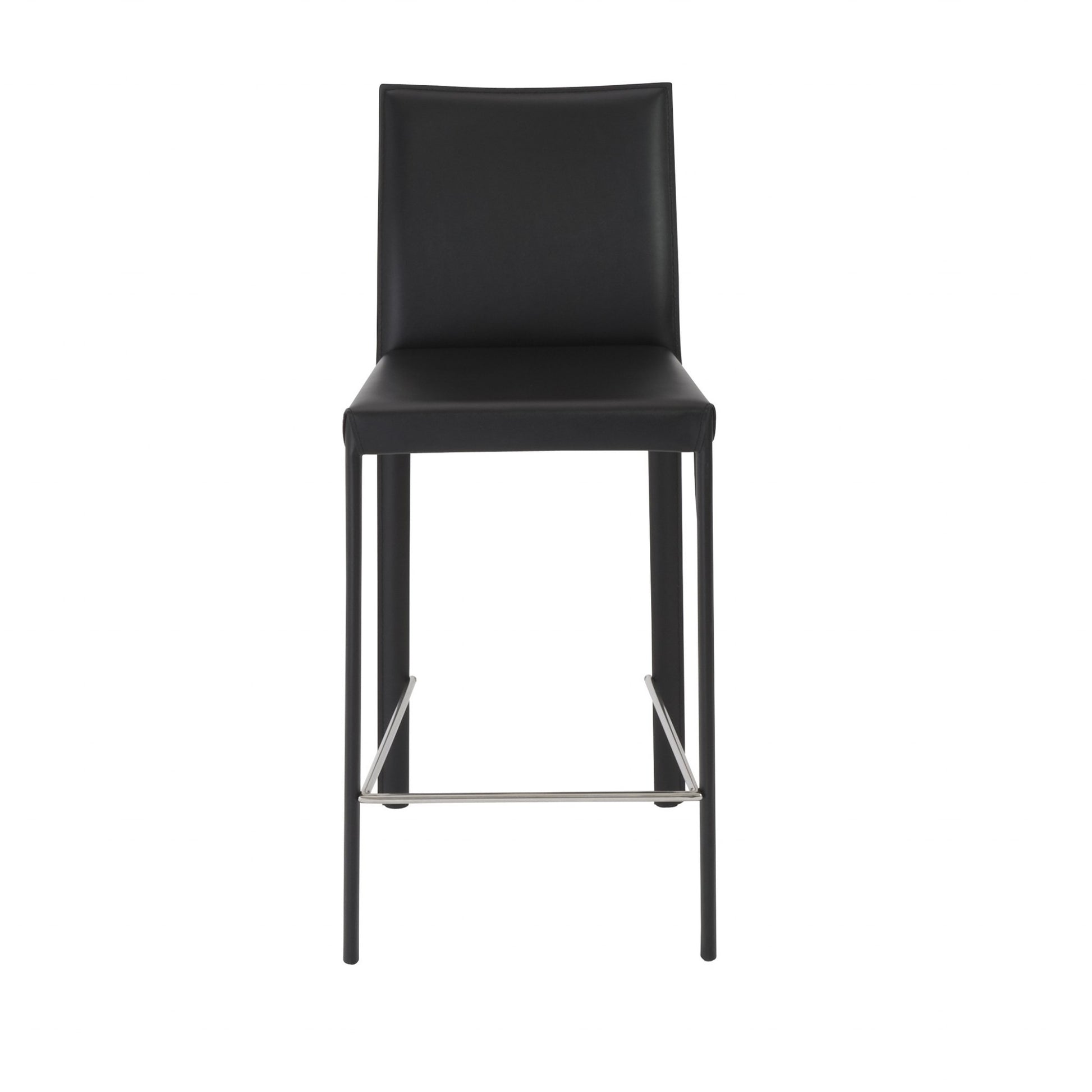 Set of Two 26" Black Steel Low Back Counter Height Bar Chairs-5