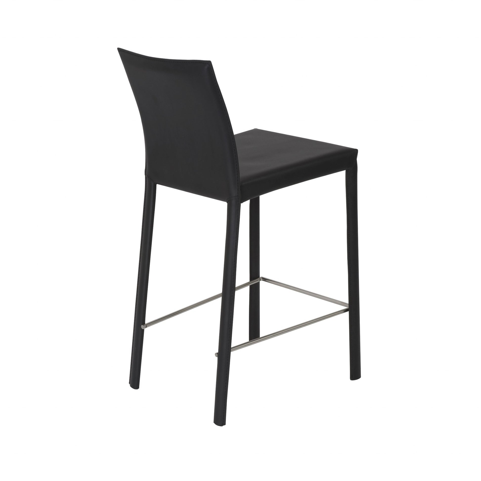 Set of Two 26" Black Steel Low Back Counter Height Bar Chairs-4