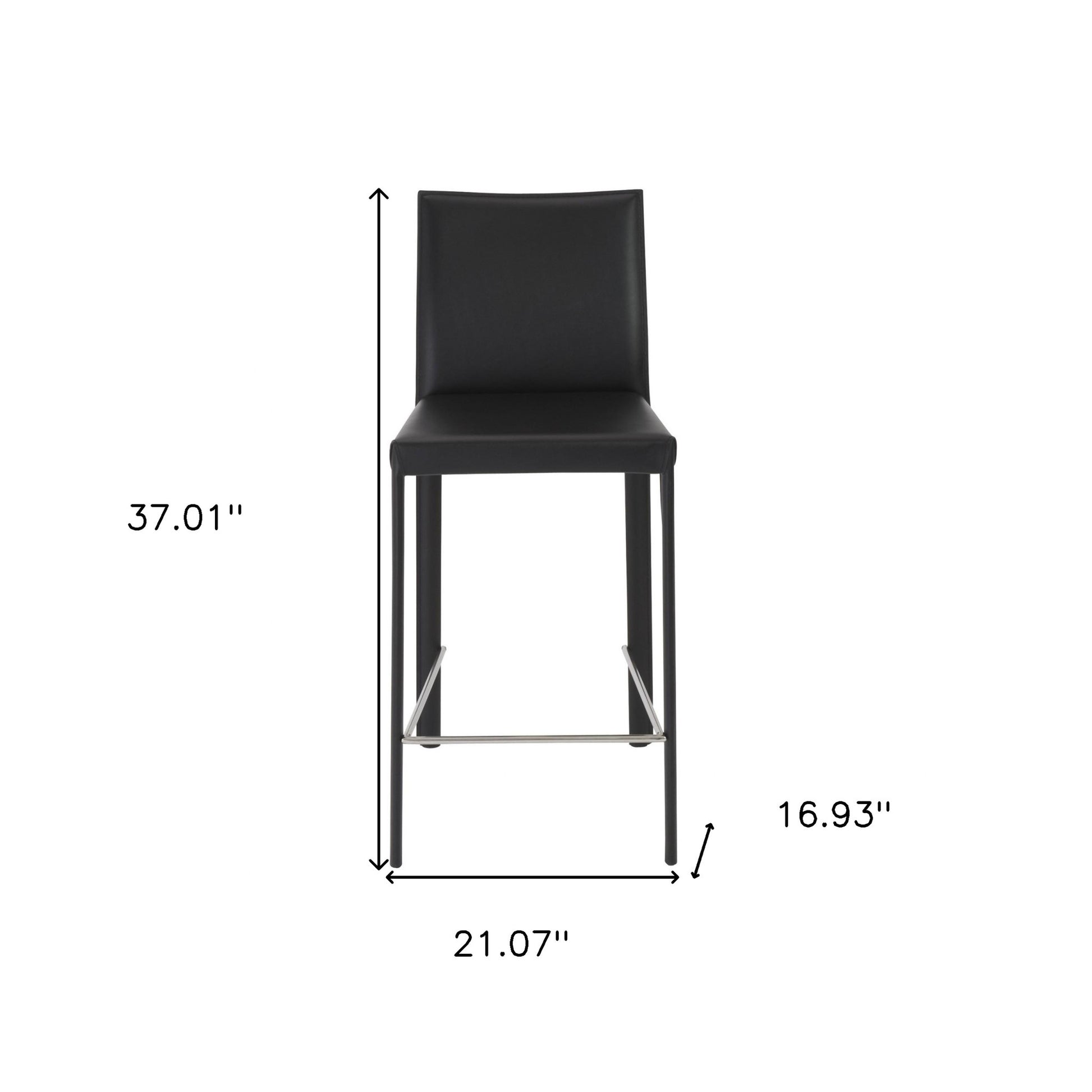 Set of Two 26" Black Steel Low Back Counter Height Bar Chairs-7