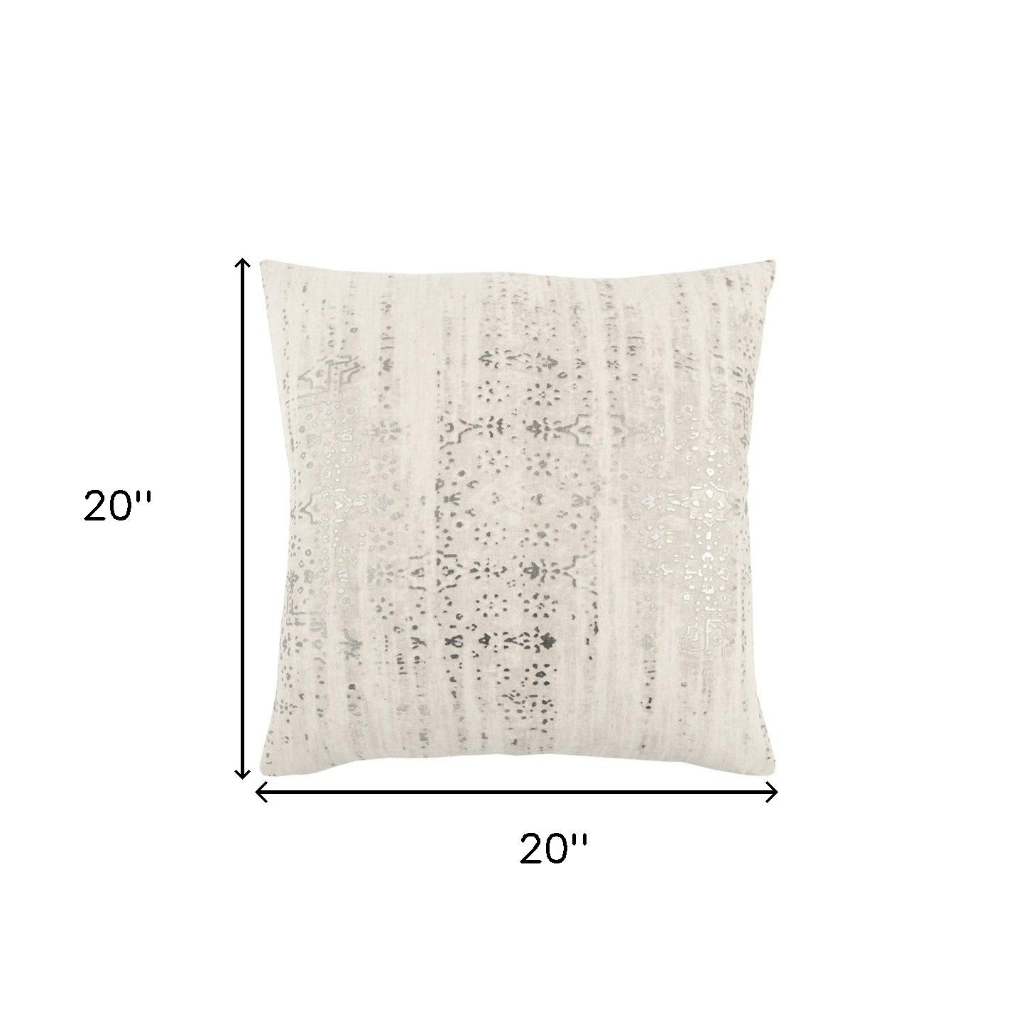 20 X 20 Natural Zippered 100% Cotton Throw Pillow-3