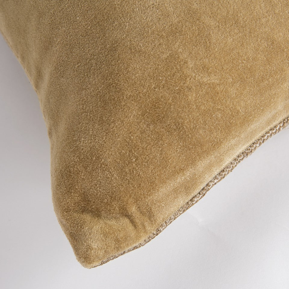 22" Gold Cotton Velvet Throw Pillow-2