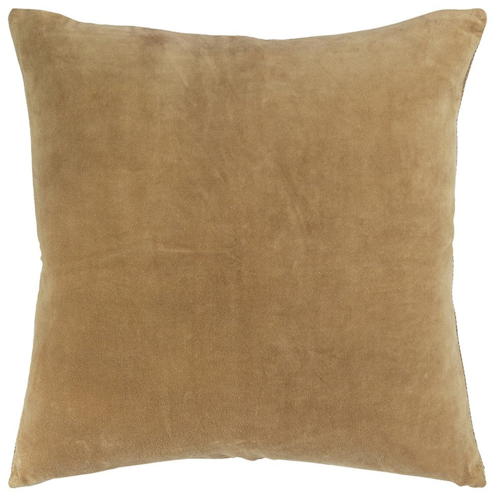 22" Gold Cotton Velvet Throw Pillow-4