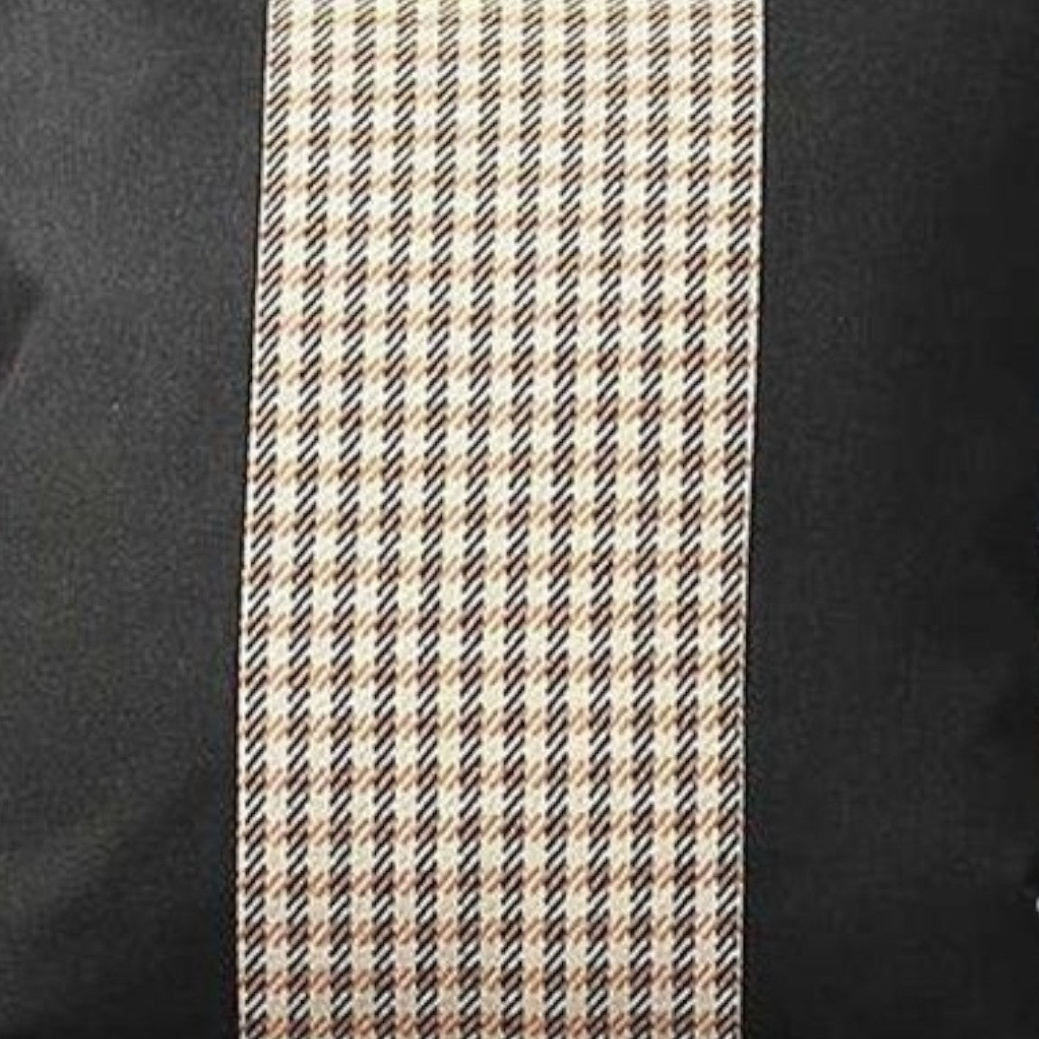 Set of Two 18" Black Brown and White Houndstooth Fabric Throw Pillows-4