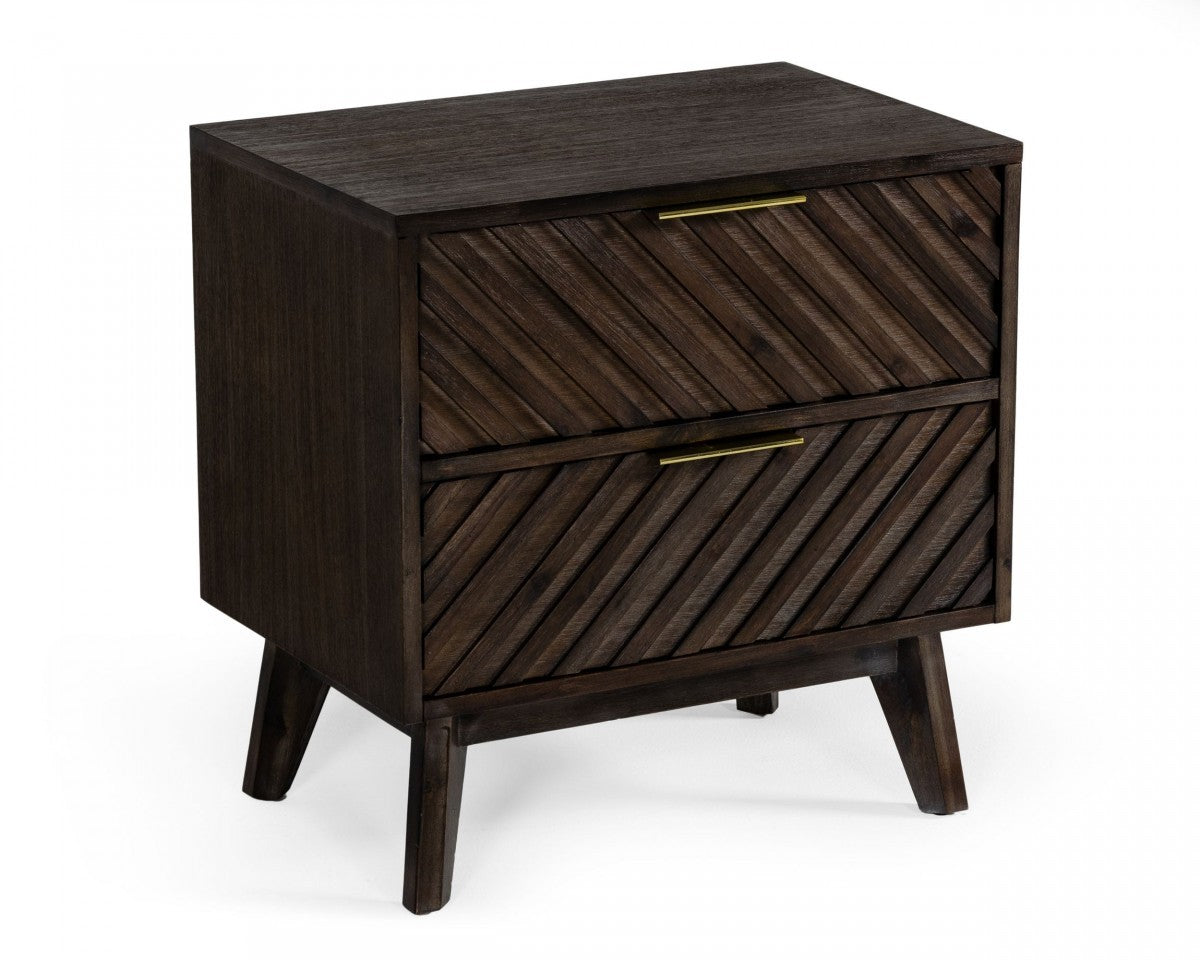 24" Solid Wood and Wood Two Drawer Nightstand-2