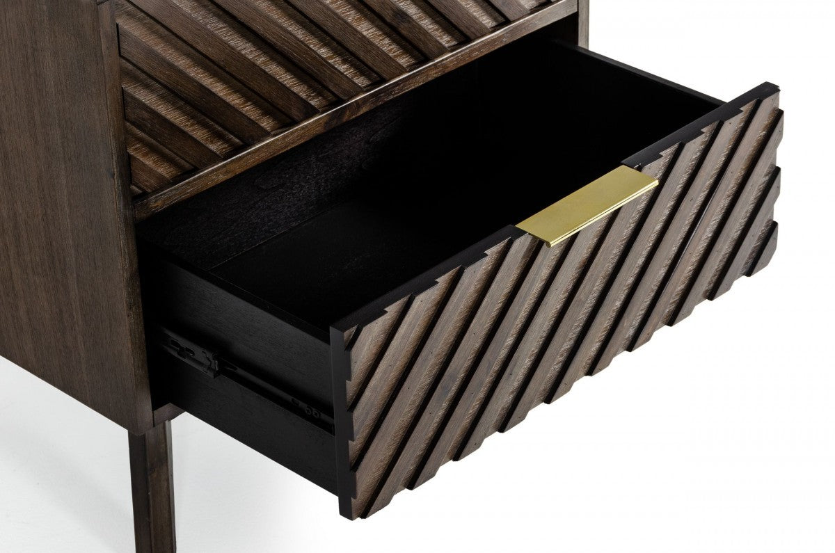 24" Solid Wood and Wood Two Drawer Nightstand-3