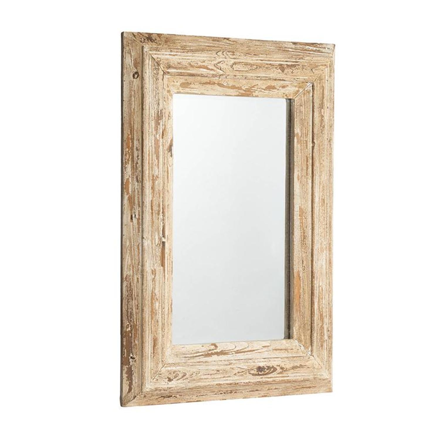 39" Natural Distressed Wood Framed Accent Mirror-2