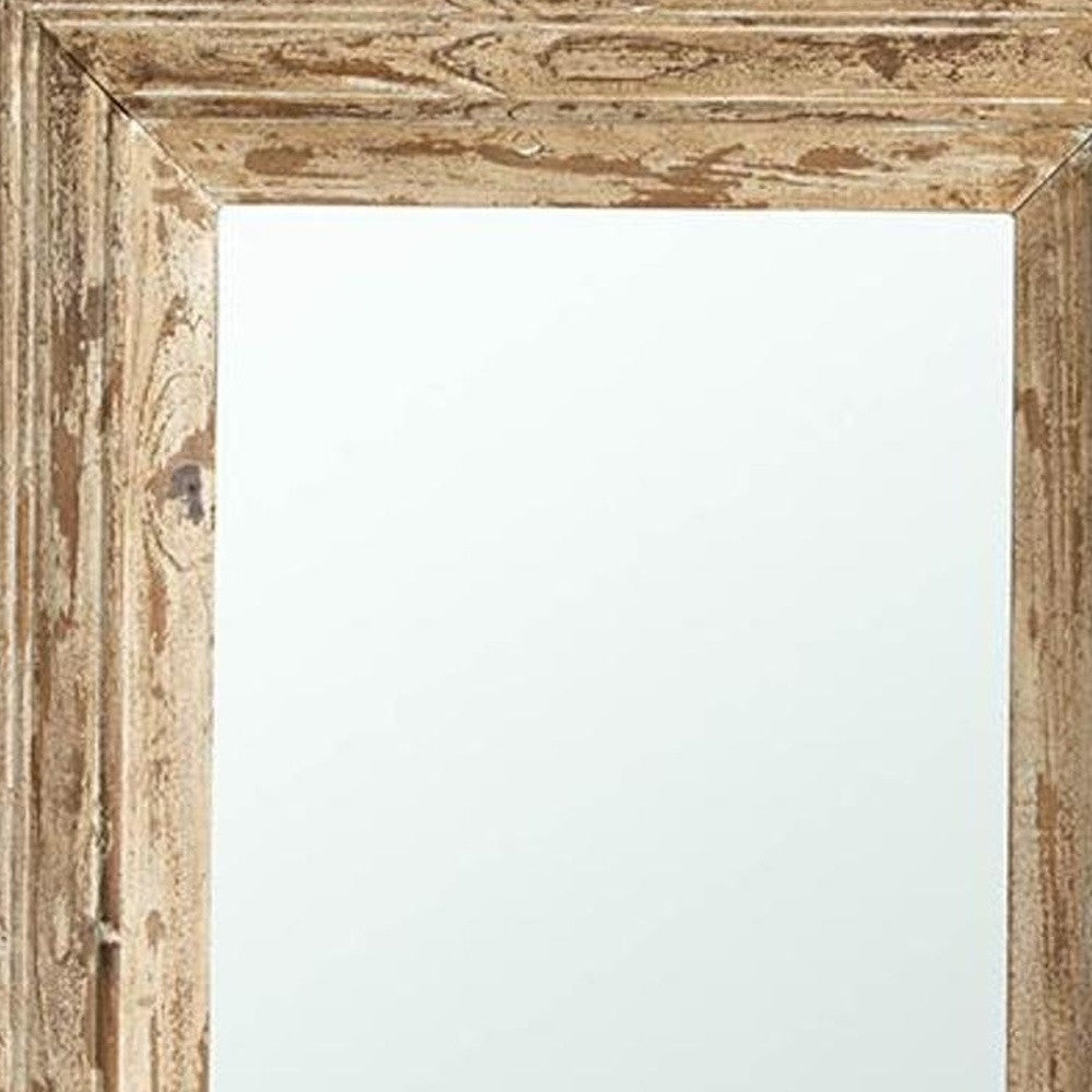 39" Natural Distressed Wood Framed Accent Mirror-4