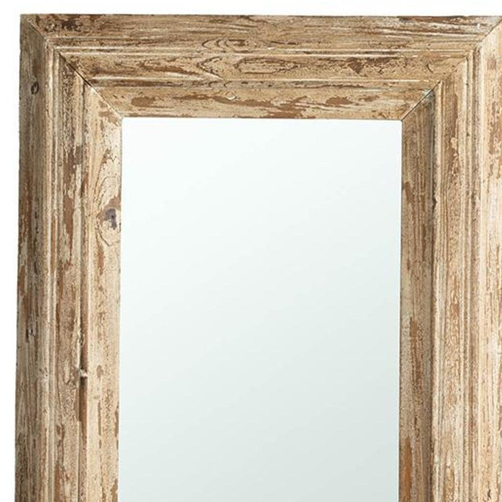 39" Natural Distressed Wood Framed Accent Mirror-3
