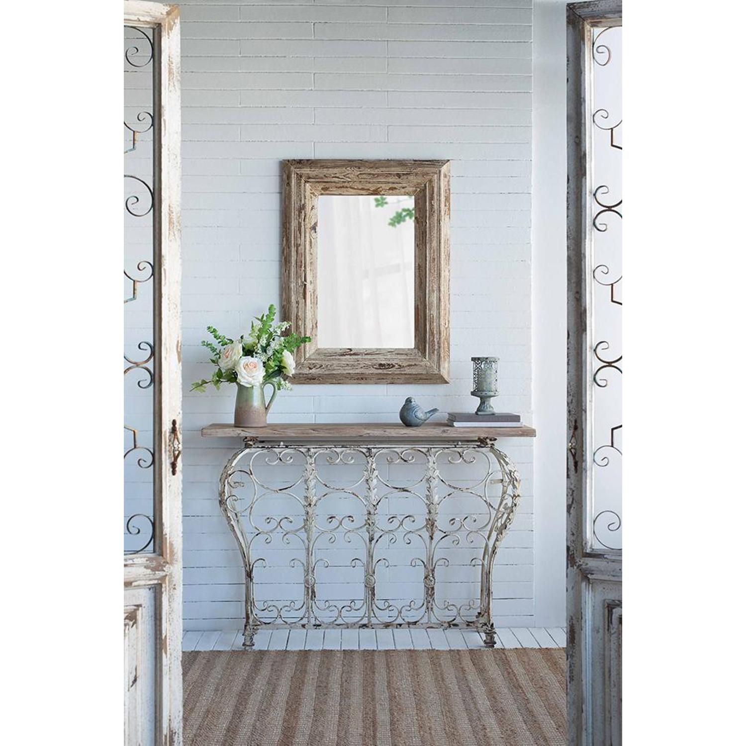 39" Natural Distressed Wood Framed Accent Mirror-8