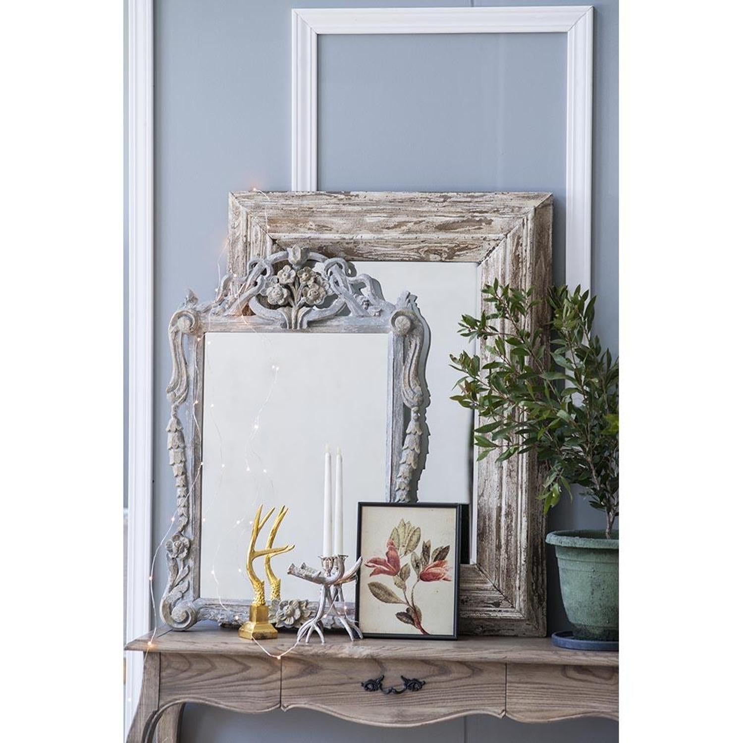 39" Natural Distressed Wood Framed Accent Mirror-6