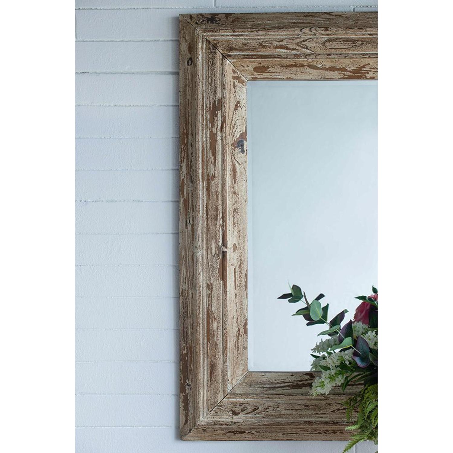 39" Natural Distressed Wood Framed Accent Mirror-5