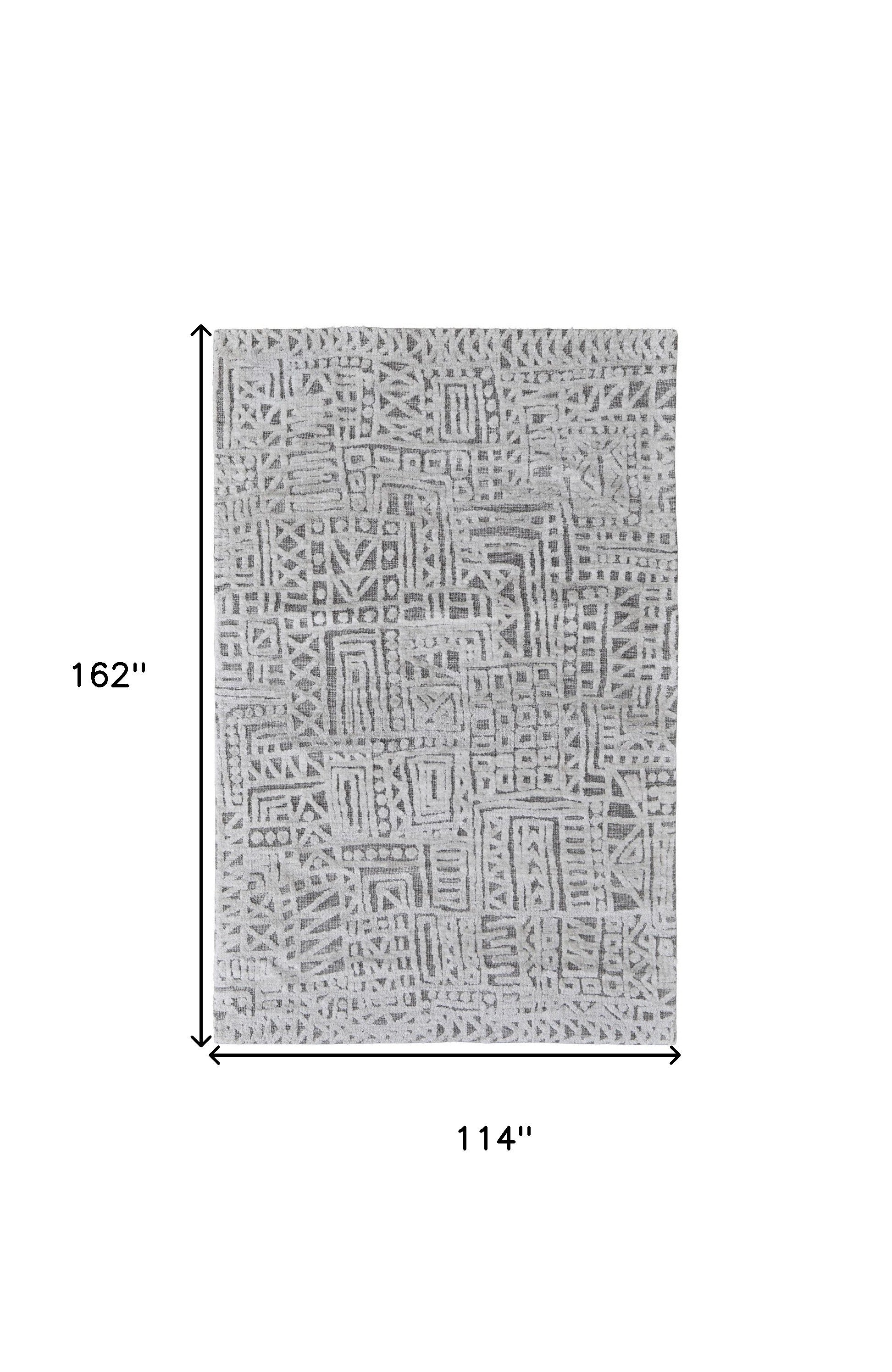 10' X 13' Gray And Silver Geometric Stain Resistant Area Rug-2
