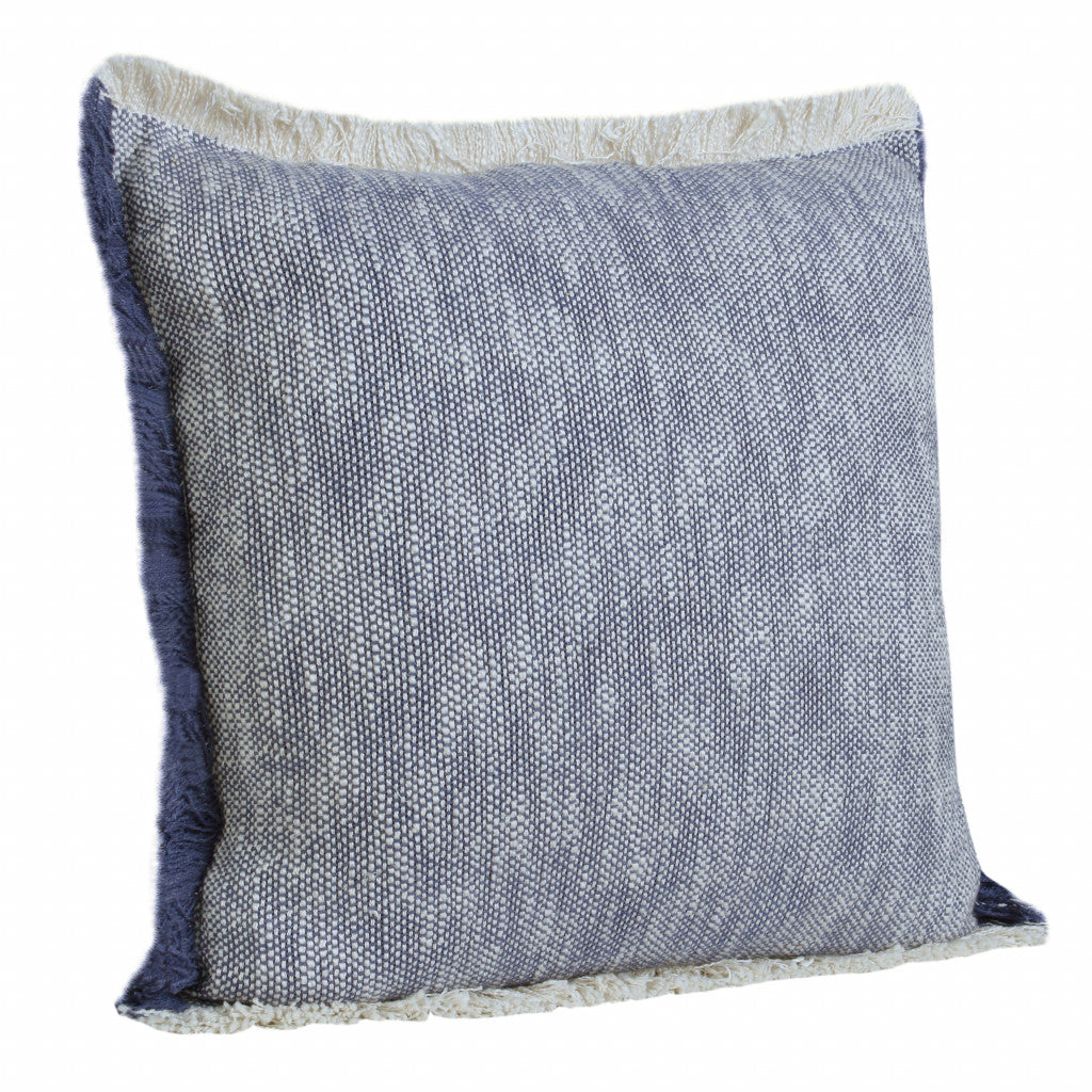 20" Blue and White Throw Pillow-1