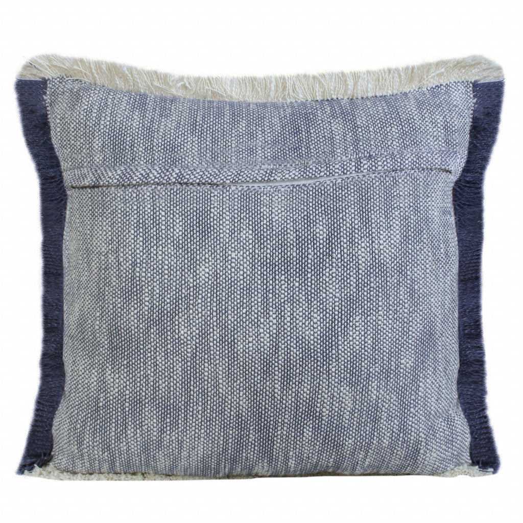 20" Blue and White Throw Pillow-4