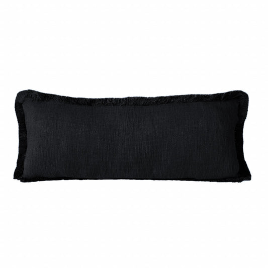 20" X 20" Jet Black 100% Cotton Zippered Pillow-0
