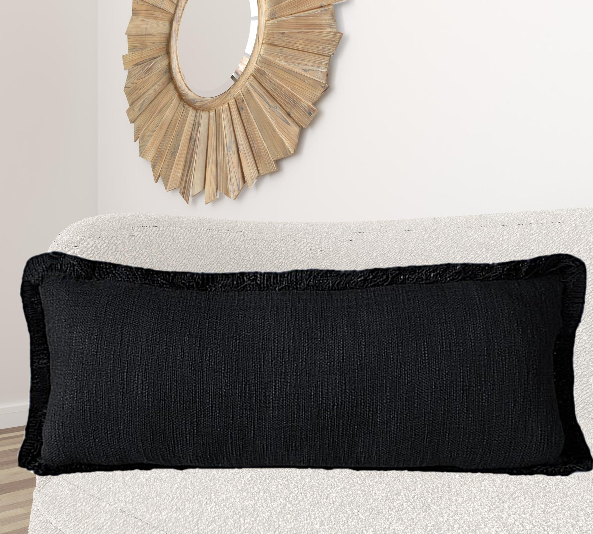 20" X 20" Jet Black 100% Cotton Zippered Pillow-6