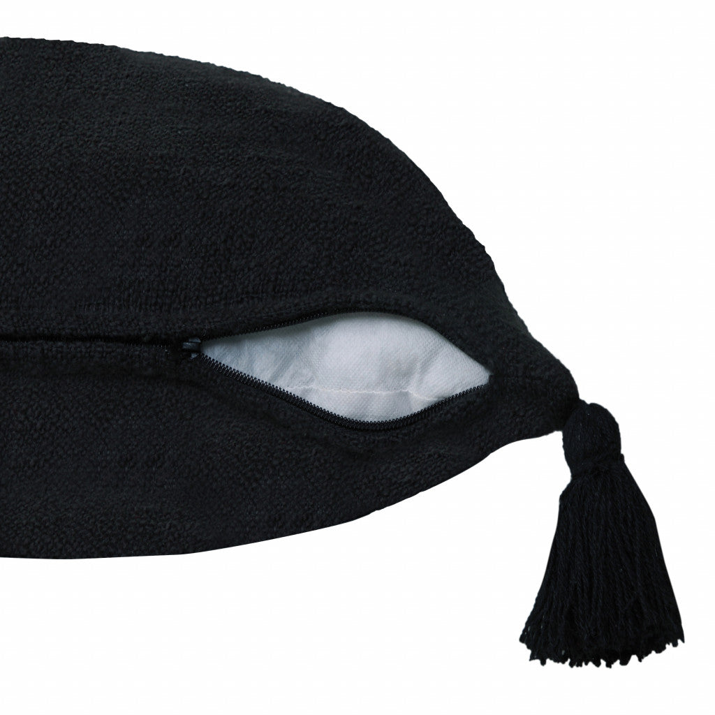 20" X 20" Jet Black 100% Cotton Zippered Pillow-1