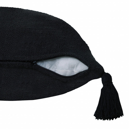 20" X 20" Jet Black 100% Cotton Zippered Pillow-1