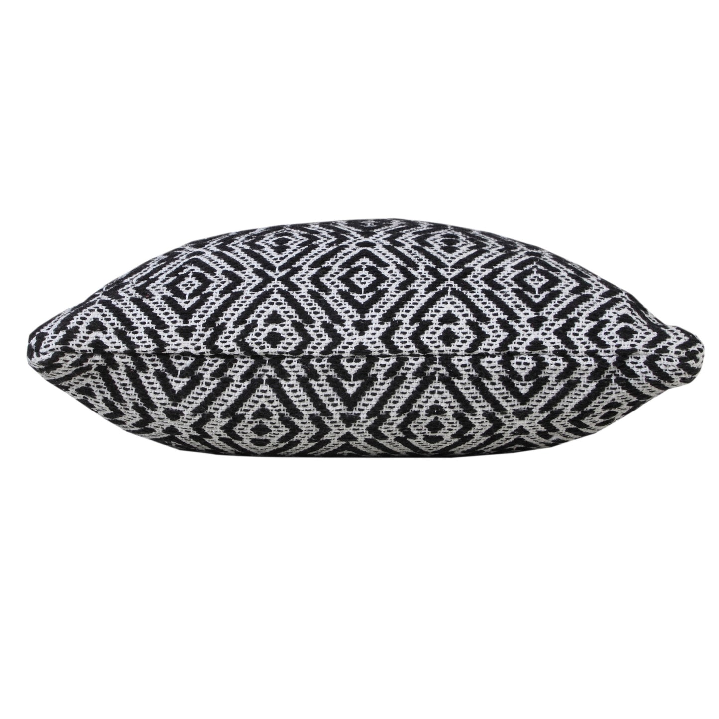 20" X 20" Black And White 100% Cotton Geometric Zippered Pillow-3