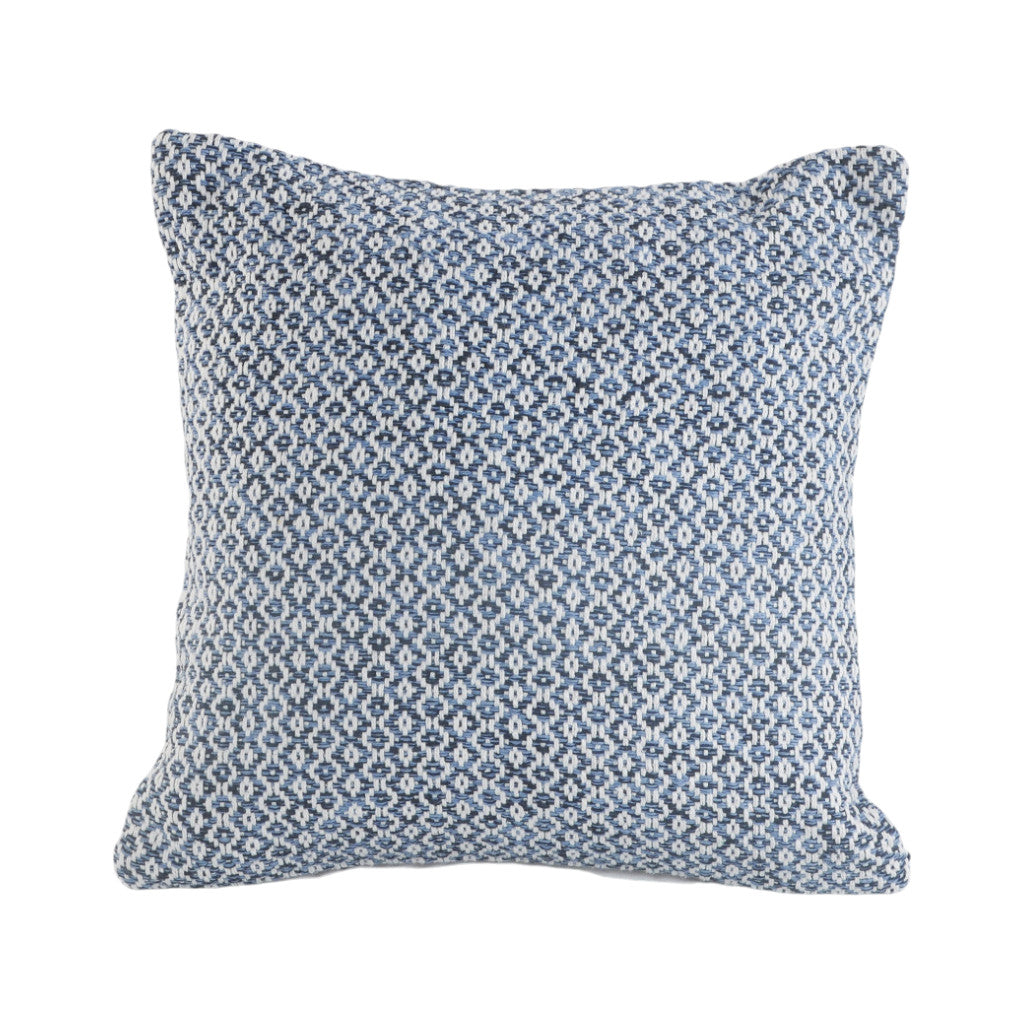 Set of Two Blue Chevron Cotton Throw Pillow-2