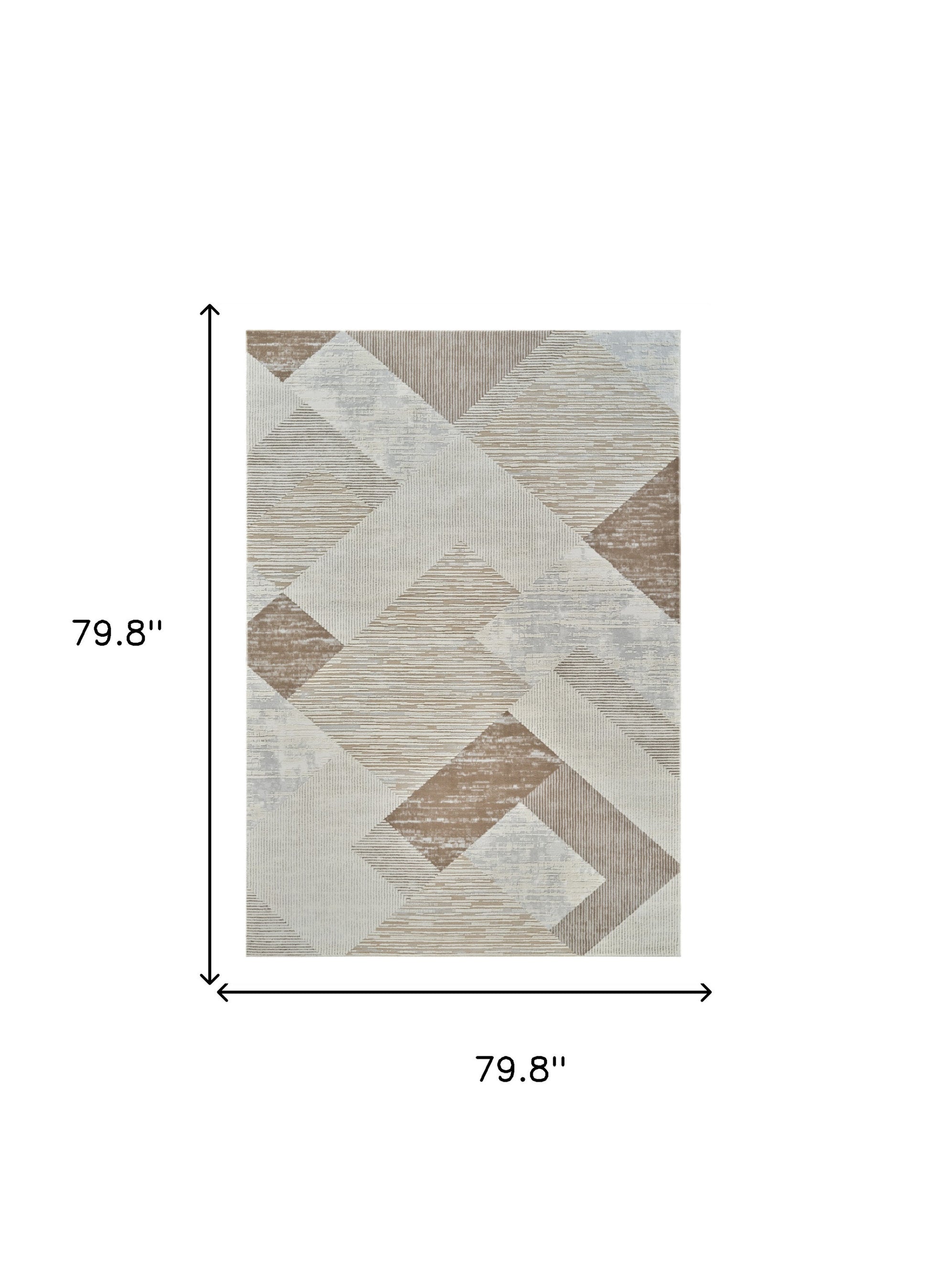 7' X 10' Beige and Brown Abstract Distressed Area Rug-2