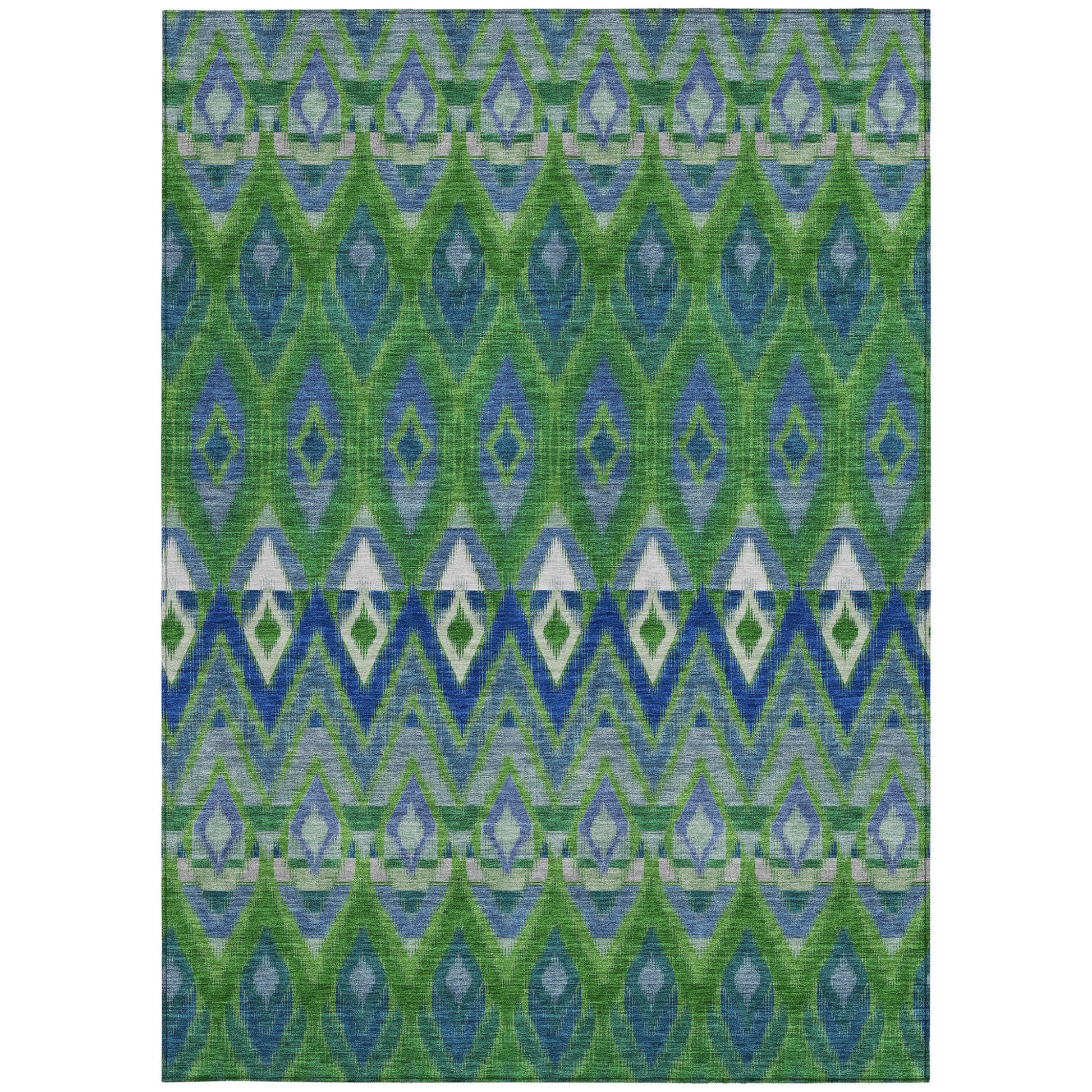 8' X 10' Green And Blue Southwestern Washable Indoor Outdoor Area Rug-5