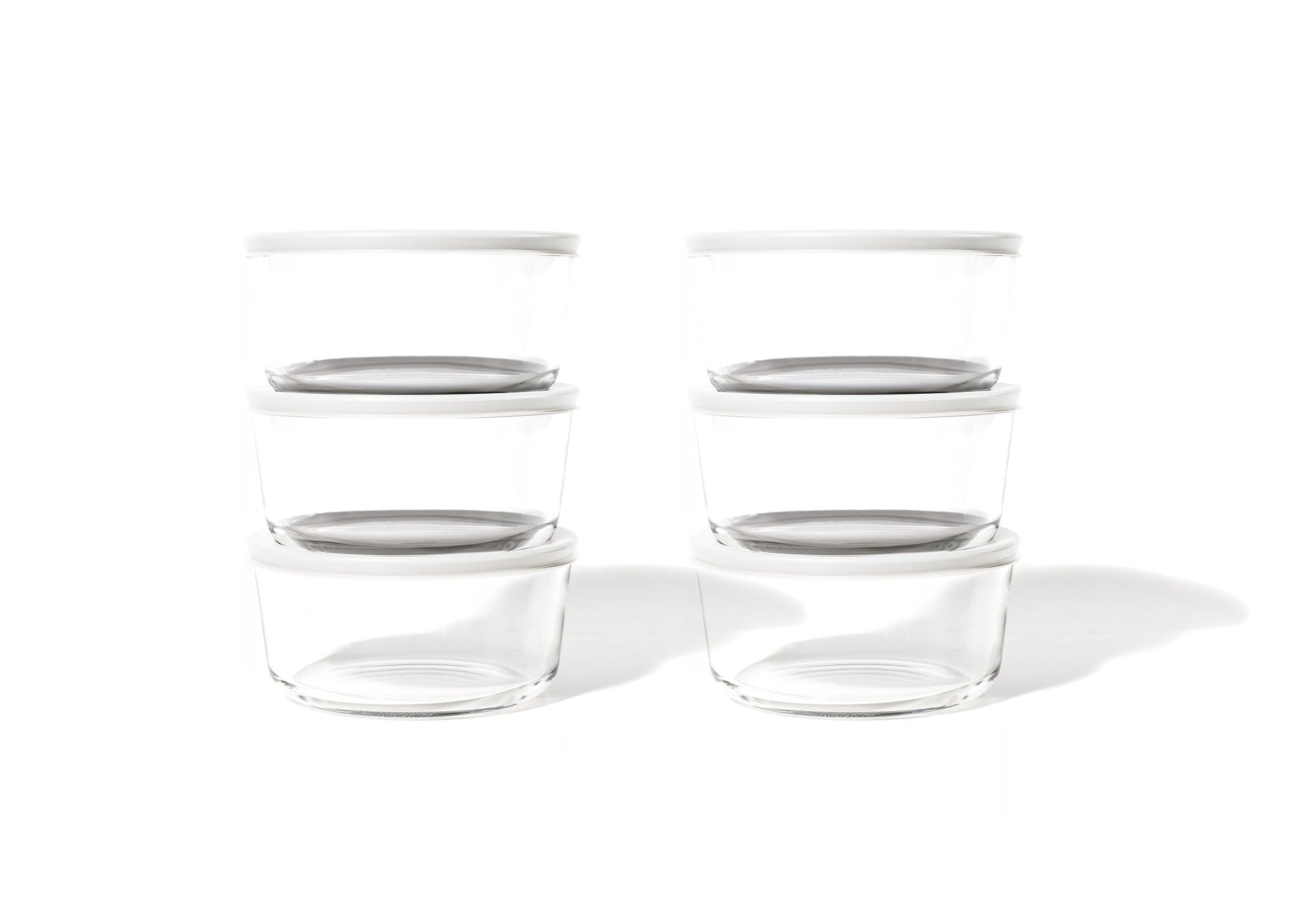 Glass Food Storage Containers - 12 Piece 4 Cup Set (6 Containers + 6 Lids)White-4
