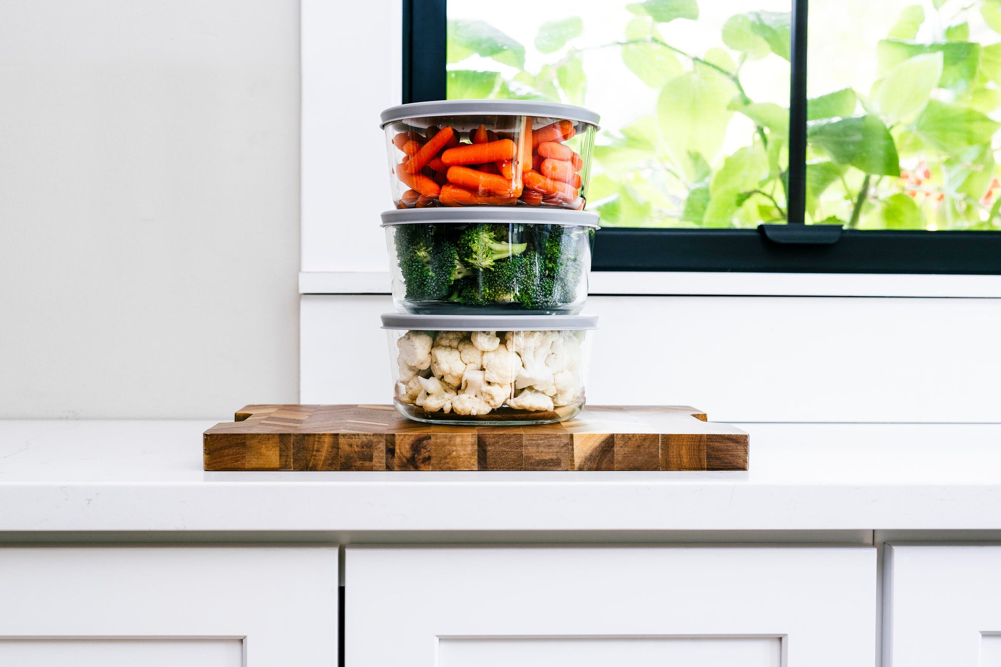 Glass Food Storage Containers - 6 Piece 4 Cup Set (3 Containers + 3 Lids) BPA-Free Lids-4