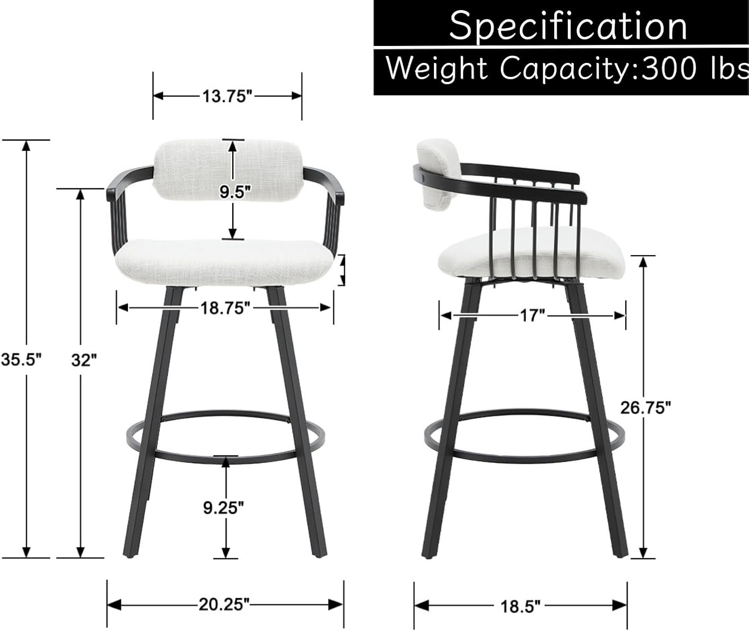 Modern Swivel Counter Height Bar Stools With Back-1